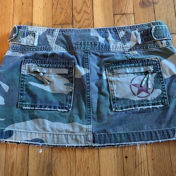VINTAGE ABERCROMBIE FITCH MICRO MINI Y2K CARGO MILITARY SKIRT SZ 10 - Picture 5 of 6